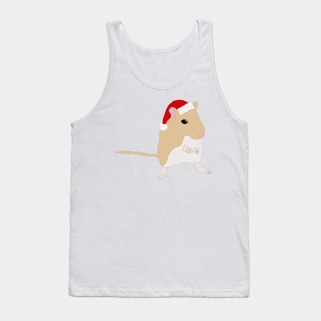 Cute golden Gerbil in a Santa hat Tank Top by Becky-Marie